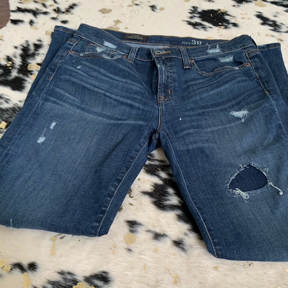 Distressed Blue Jeans